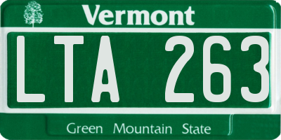 VT license plate LTA263