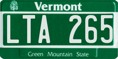 VT license plate LTA265