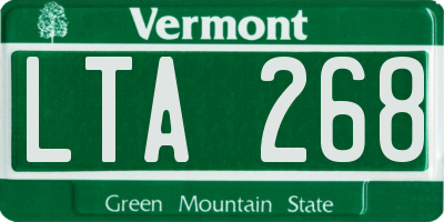 VT license plate LTA268