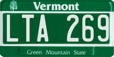 VT license plate LTA269