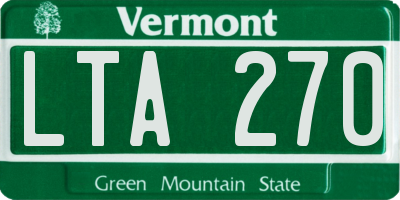 VT license plate LTA270