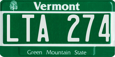 VT license plate LTA274