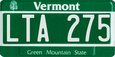 VT license plate LTA275