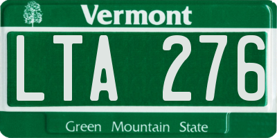VT license plate LTA276
