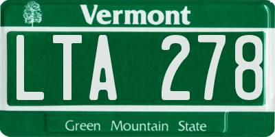 VT license plate LTA278
