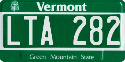 VT license plate LTA282