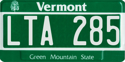 VT license plate LTA285