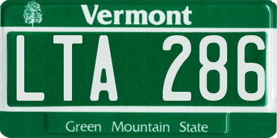 VT license plate LTA286