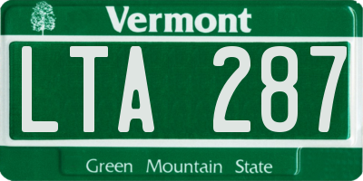 VT license plate LTA287