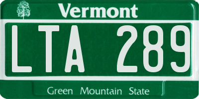 VT license plate LTA289
