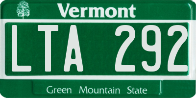 VT license plate LTA292