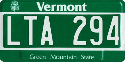 VT license plate LTA294