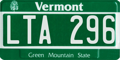 VT license plate LTA296