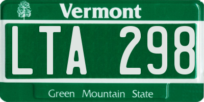 VT license plate LTA298