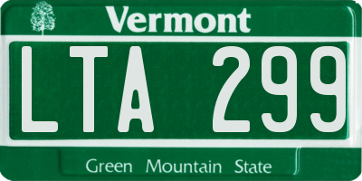 VT license plate LTA299