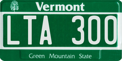 VT license plate LTA300