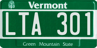 VT license plate LTA301
