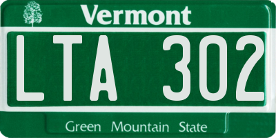 VT license plate LTA302