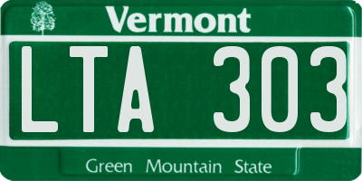 VT license plate LTA303