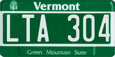 VT license plate LTA304