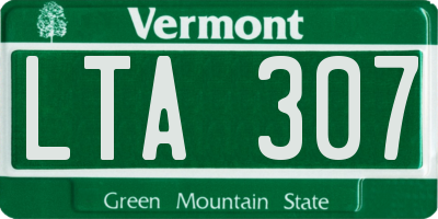 VT license plate LTA307