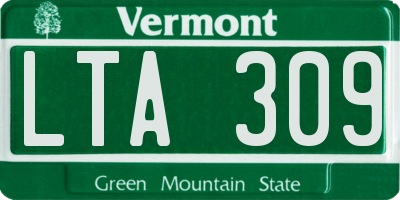 VT license plate LTA309