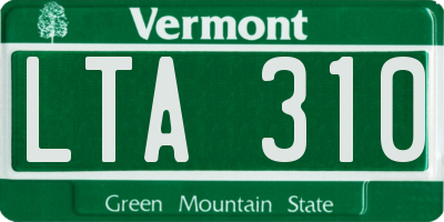 VT license plate LTA310