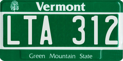 VT license plate LTA312