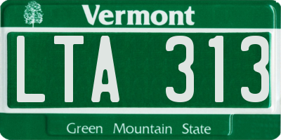 VT license plate LTA313