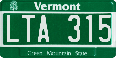 VT license plate LTA315