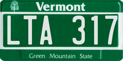 VT license plate LTA317