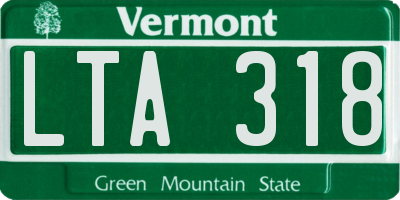 VT license plate LTA318