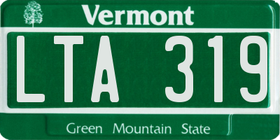 VT license plate LTA319