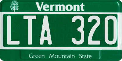 VT license plate LTA320
