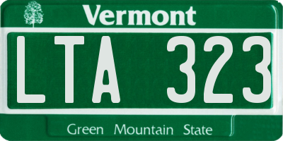 VT license plate LTA323