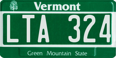 VT license plate LTA324