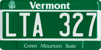VT license plate LTA327