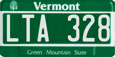 VT license plate LTA328
