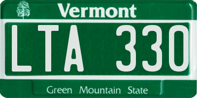 VT license plate LTA330