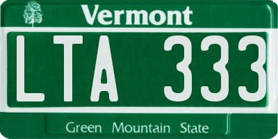 VT license plate LTA333