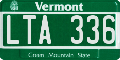 VT license plate LTA336