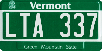 VT license plate LTA337