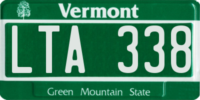 VT license plate LTA338