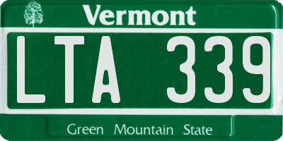 VT license plate LTA339