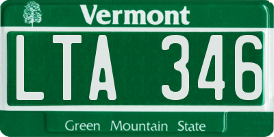 VT license plate LTA346