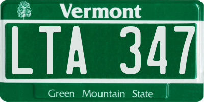VT license plate LTA347