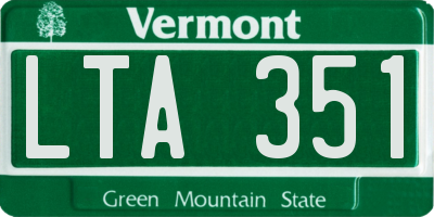 VT license plate LTA351