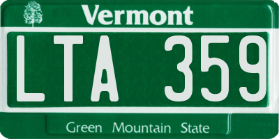VT license plate LTA359
