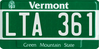 VT license plate LTA361