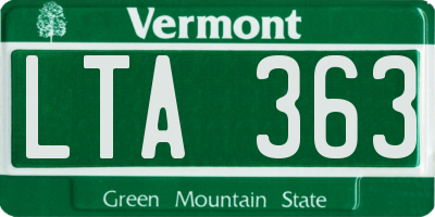 VT license plate LTA363